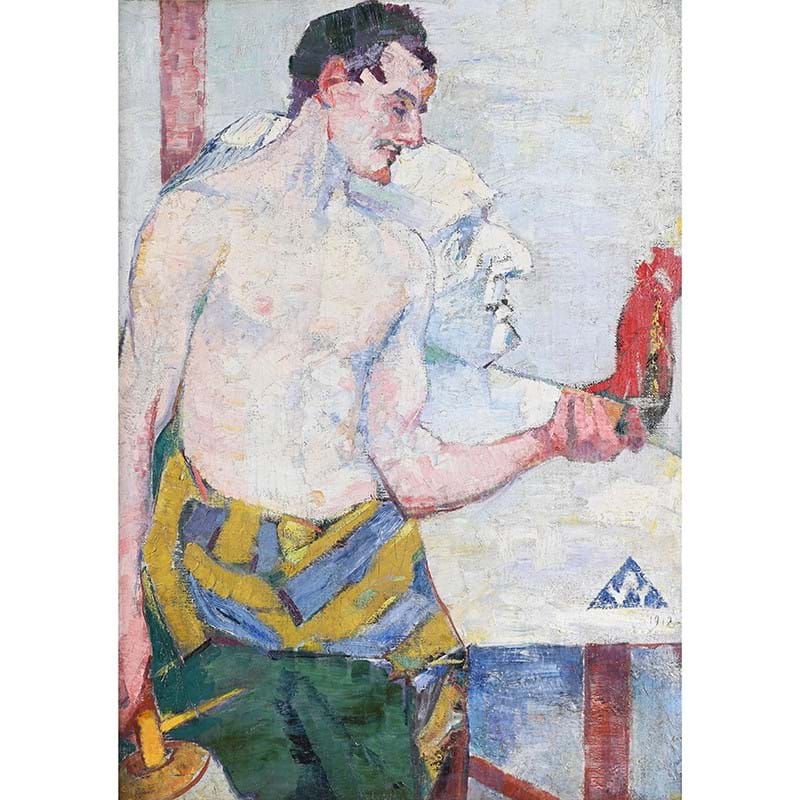λ Alfred Wolmark (British 1877-1961) Gaudier Brzeska at Work, Oil on canvas