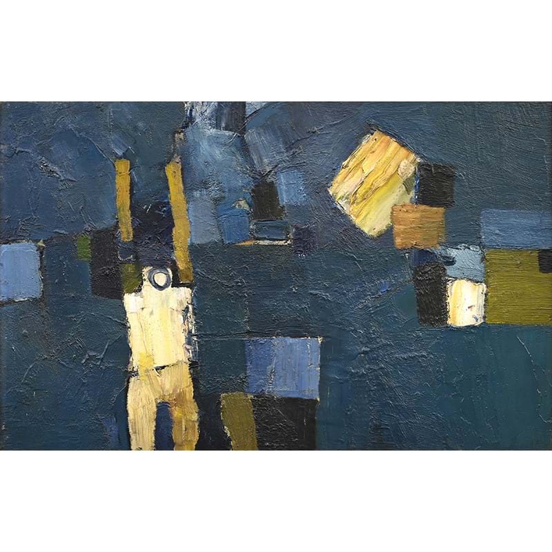 λ Keith Vaughan (British 1912-1977) Blue Landscape with Figure Oil On Board