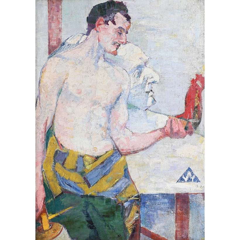Inline Image - Lot 84: λ Alfred Wolmark (British 1877-1961), 'Gaudier Brzeska at Work', Oil on canvas | Sold for £175,200