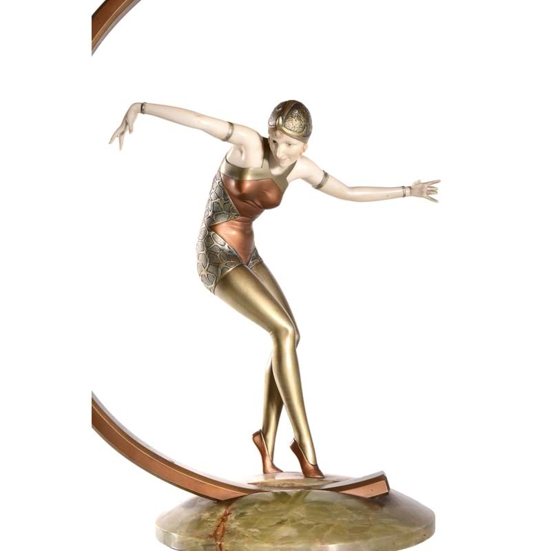 Ferdinand Preiss (1882-1943), Cabaret Dancer, an Art Deco cold painted bronze and ivory figure