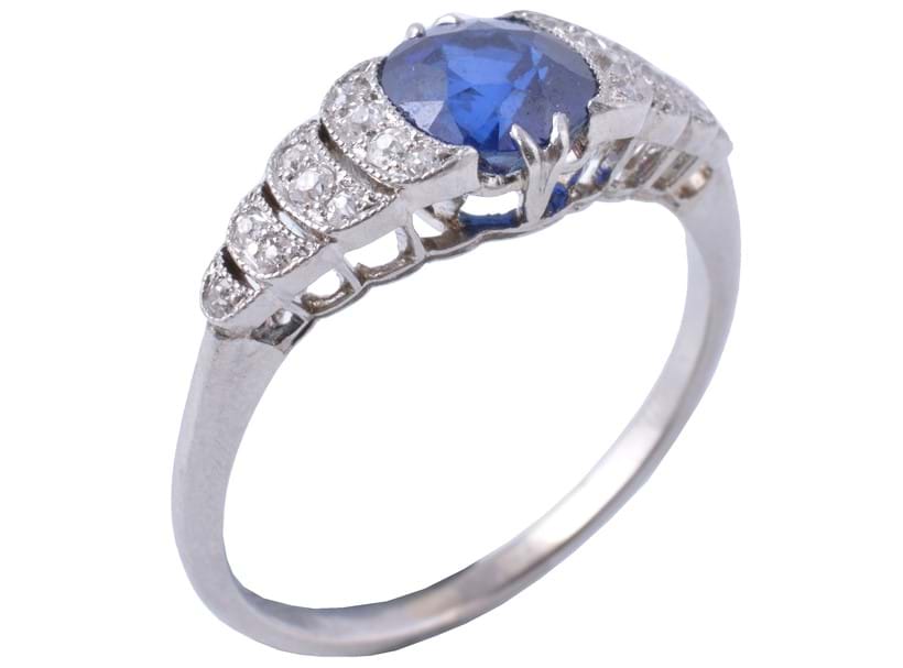 Inline Image - Fine Jewellery, Watches, Silver and Objects of Vertu, 18 March | A sapphire and diamond ring, first half 20th century | Sold for £1,187.50